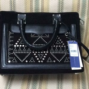 REBECCA MINKOFF BREE SUEDE STUDDED SATCHEL
